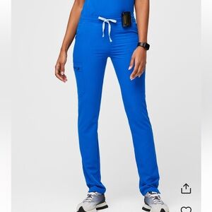 NWT Figs Yola Elastic Waistband Skinny Scrub Pants (Royal Blue, XXS Petite)